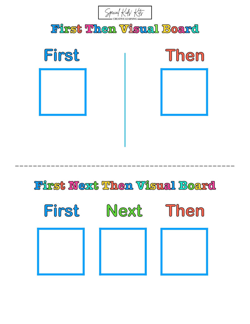 Printable Blue First Then Board + 16 Icons for Kids | First Then for Autism | Behavioral Therapy | ABA | ADHD | Bonus Visual Schedule Icons!