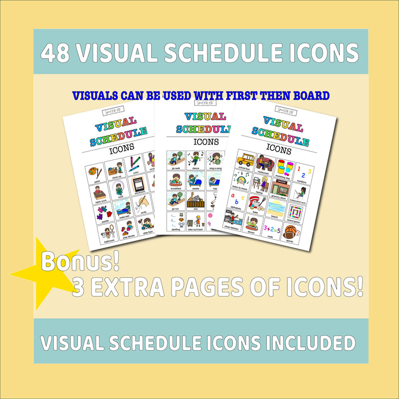 Printable Pink First Then Board + 16 Icons for Kids | First Then for Autism | Behavioral Therapy | ABA | ADHD | Bonus Visual Schedule Icons!