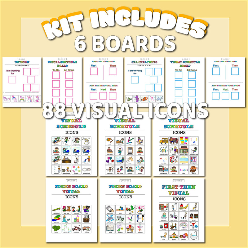 Printable Kids Daily Routine Bundle | Visual Schedule Kit  for Kids | Chore Chart for Toddlers | Pink Blue |Autism