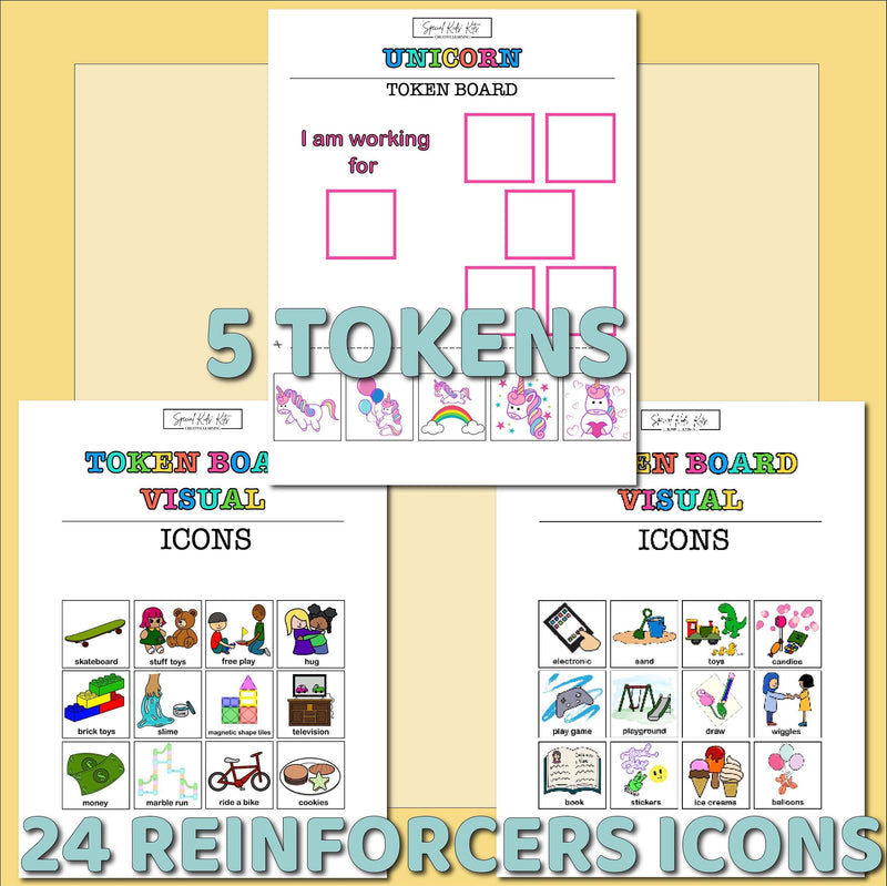 Printable Pink  Kids Token Board | Token Board for Autism or ADHD | Reward Chart for Toddlers | Positive Behavior Reinforcement