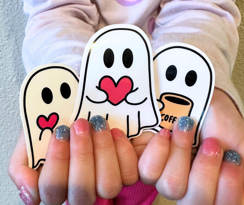 3 Cute Ghost Stickers Halloween Ghost Sticker Spooky Sticker Cute Fall Sticker funny halloween sticker Halloween Sticker Ghost Sticker cute