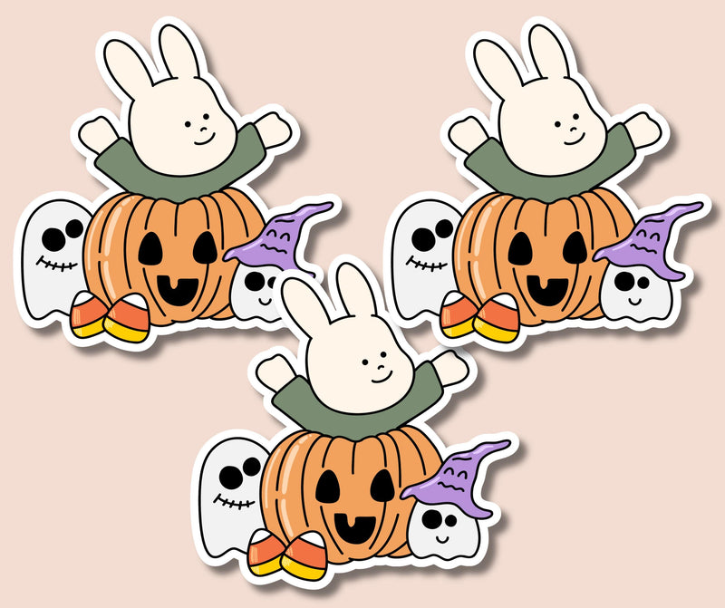 Halloween Cute Bunny Sticker for Halloween Rabbit Sticker for Autumn Lover Sticker for Bunny Lover Sticker for Halloween Sticker for Fall