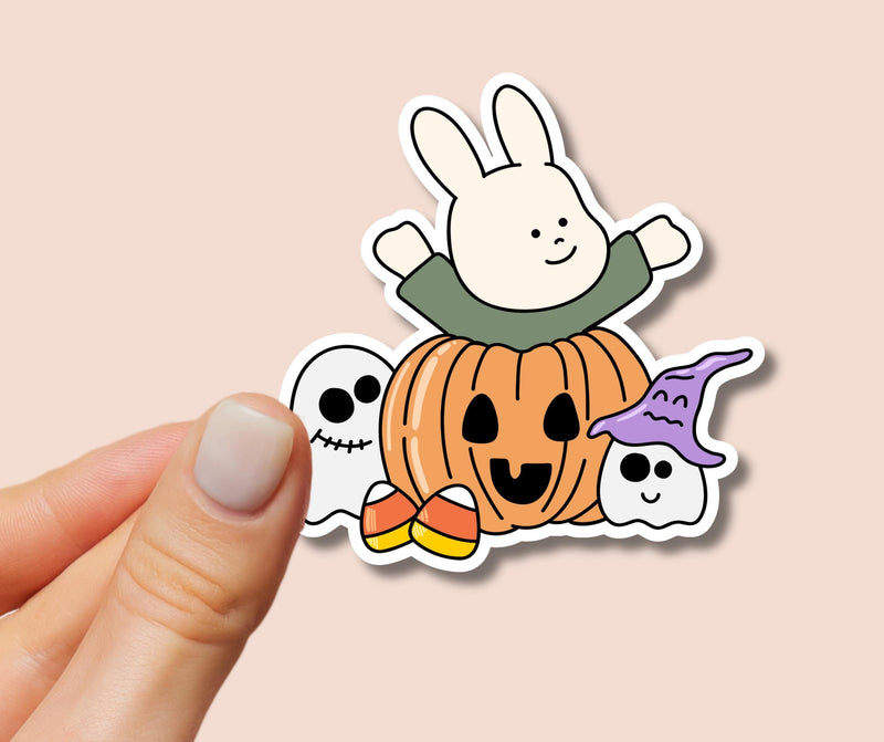 Halloween Cute Bunny Sticker for Halloween Rabbit Sticker for Autumn Lover Sticker for Bunny Lover Sticker for Halloween Sticker for Fall